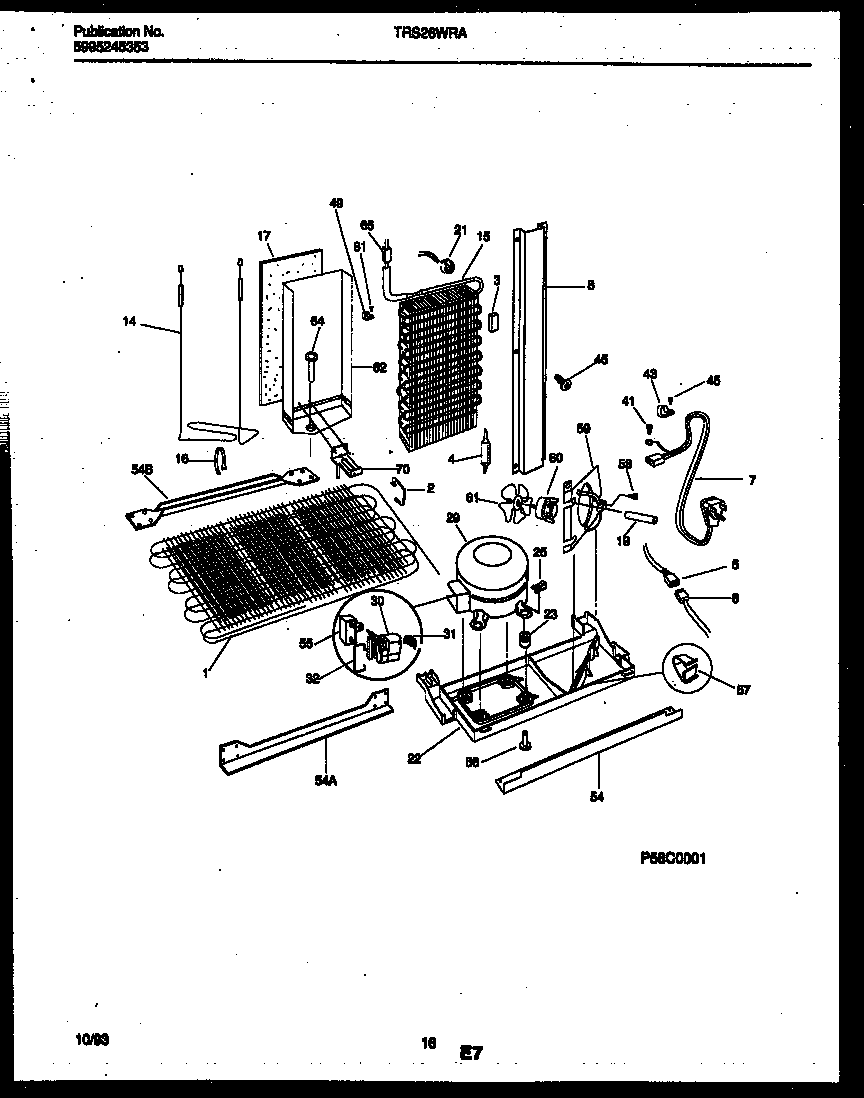 Tappan TRS26WRAD0 system and automatic defrost parts diagram