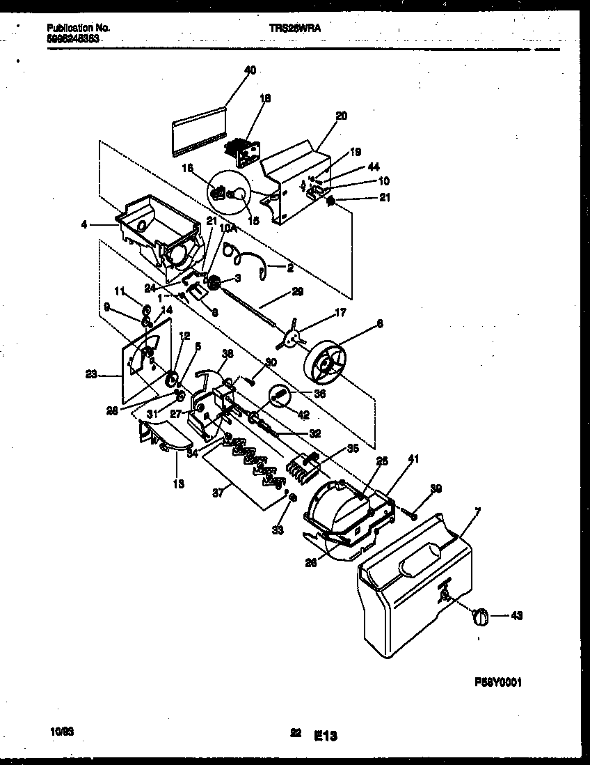 Tappan TRS26WRAD0 ice dispenser diagram
