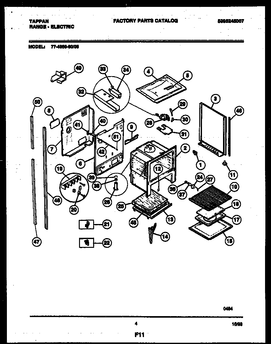 Tappan 77-4950-23-05 lower body parts diagram