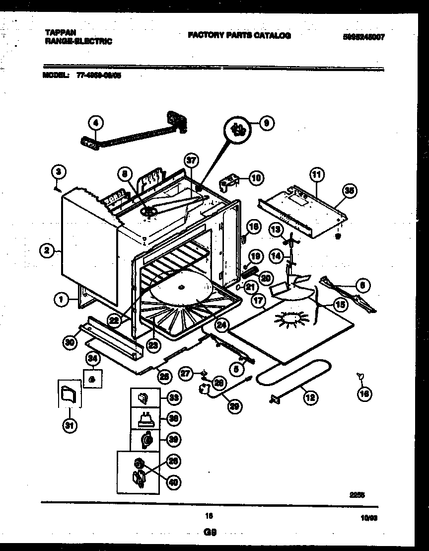 Tappan 77-4950-23-05 wrapper and body parts diagram