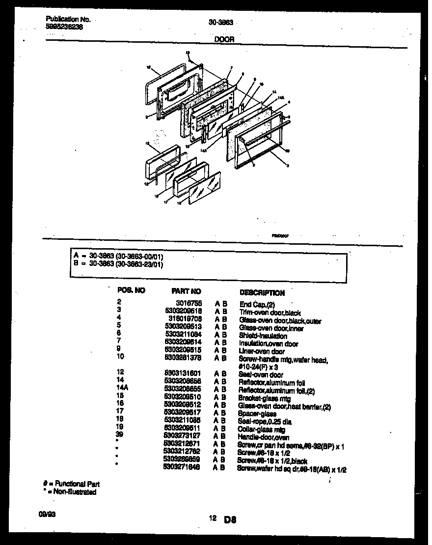 Tappan 30-3863-23-01 door parts diagram