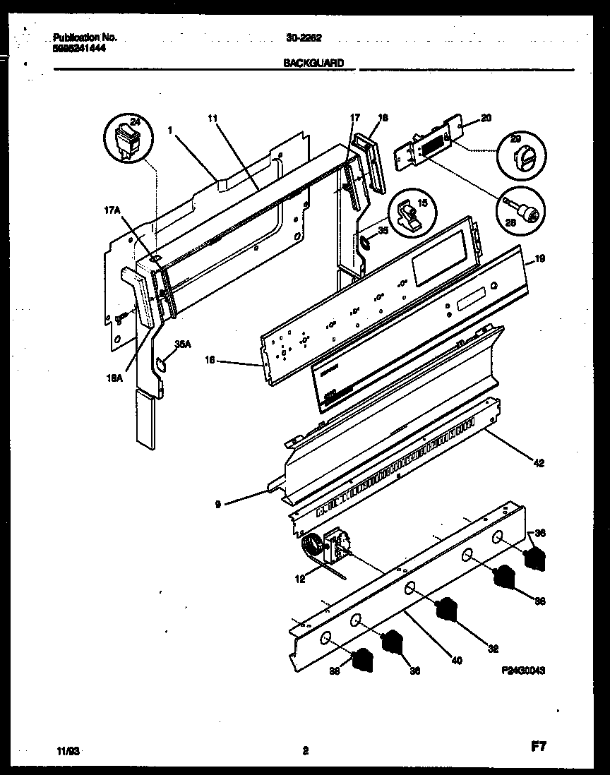 Tappan 30-2262-23-02 backguard diagram