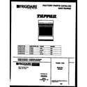 Tappan 30-2242-00-03 cover page diagram