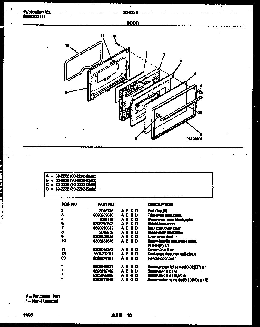 Tappan 30-2232-23-02 door parts diagram