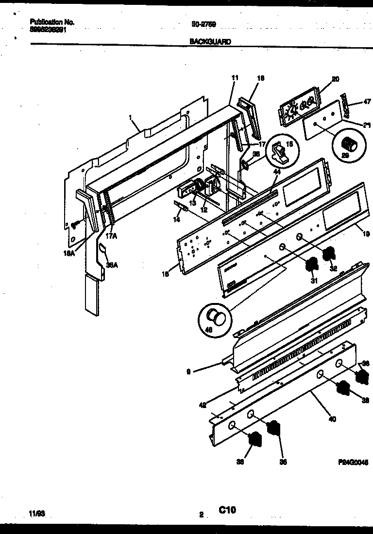 Tappan 30-2759-00-07 backguard diagram
