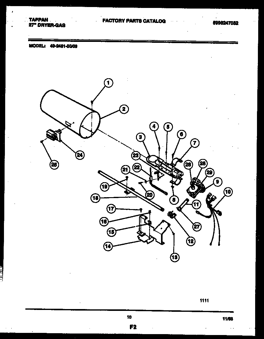 Tappan 49-2451-23-03 burner, igniter and valve diagram