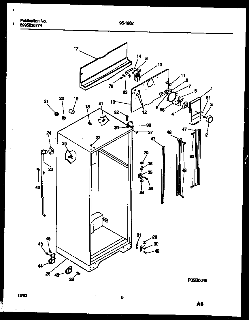 Tappan 95-1962-23-01 cabinet parts diagram