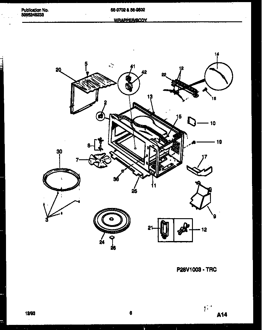 Tappan 56-9702-10-03 wrapper and body parts diagram