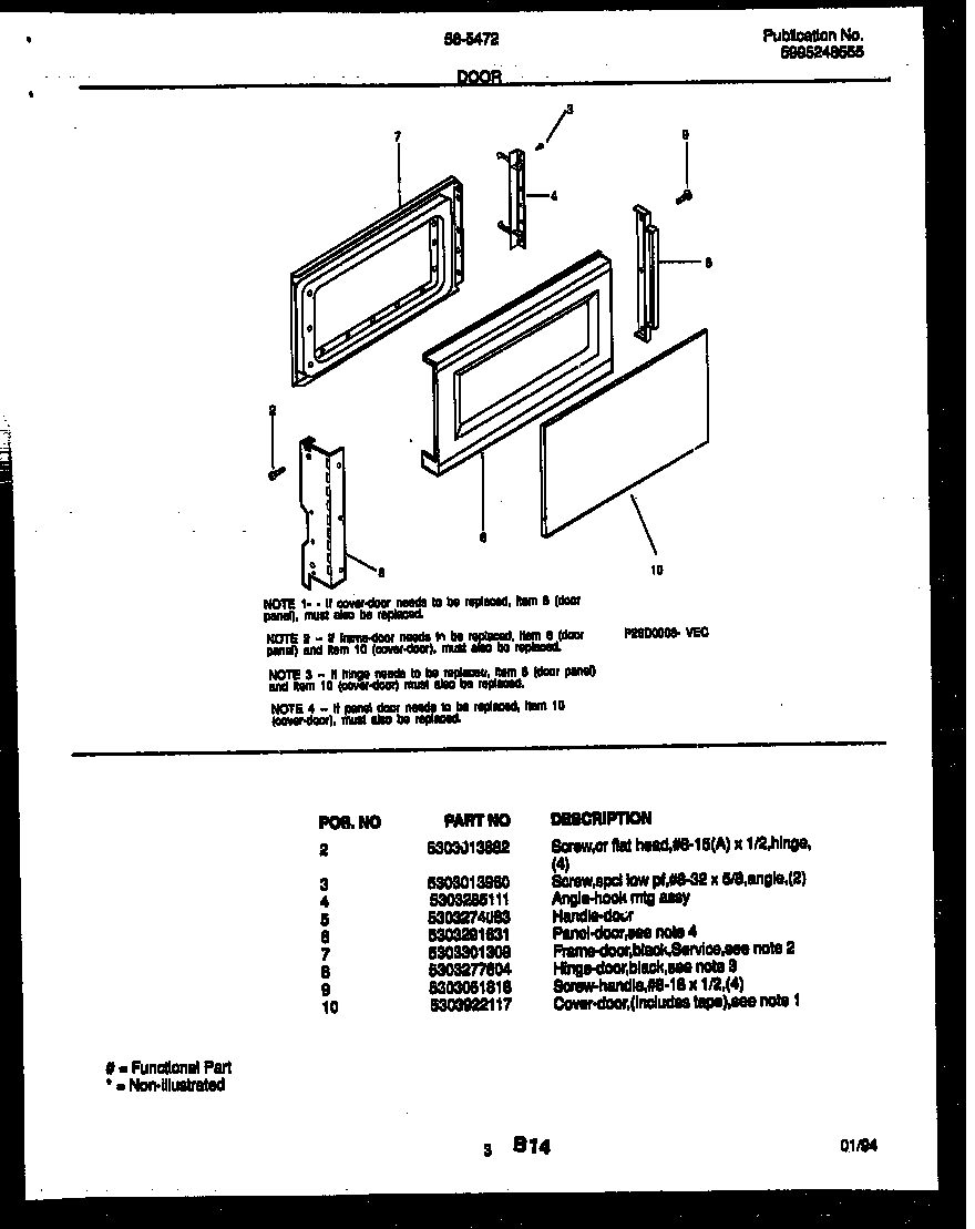 Tappan 56-5472-10-04 door parts diagram
