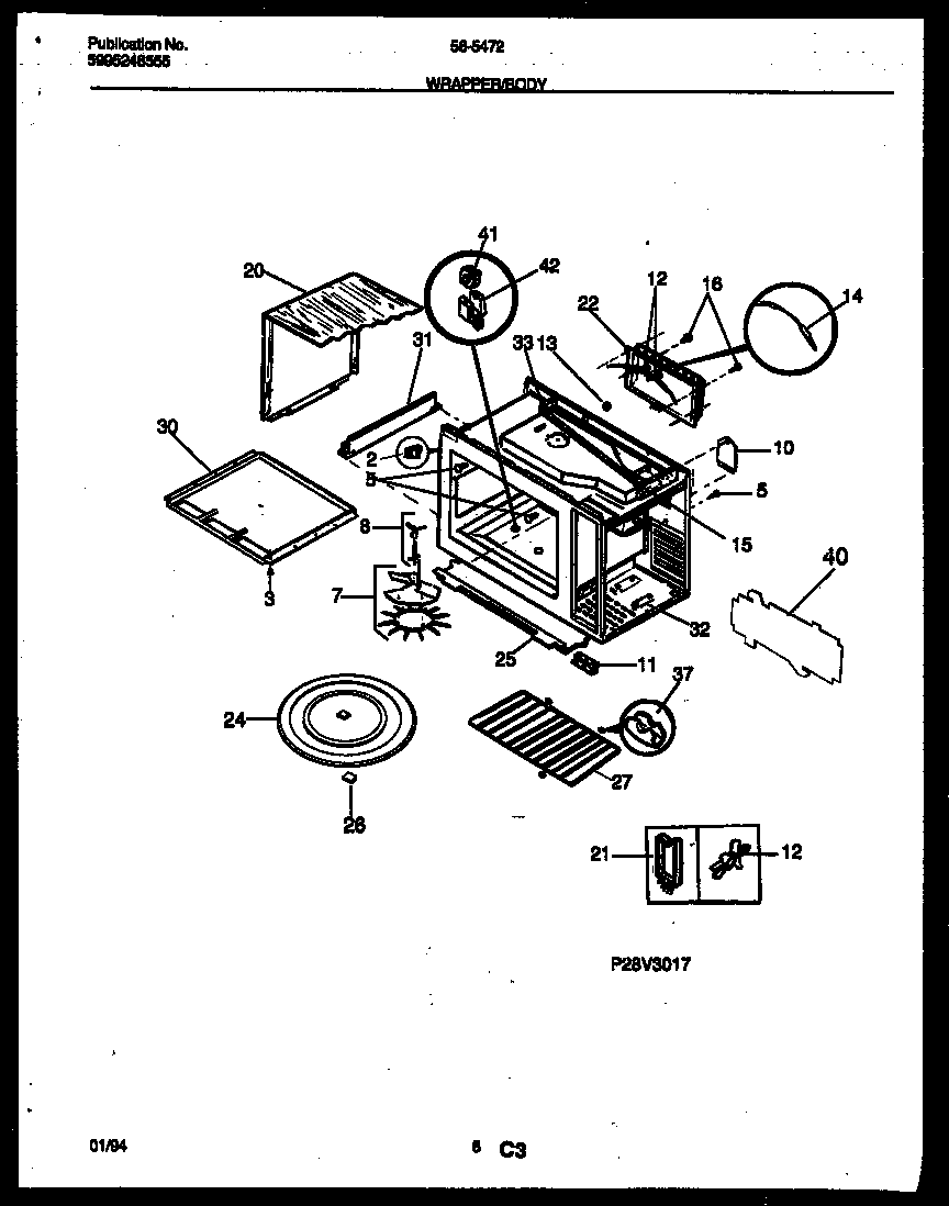 Tappan 56-5472-10-04 wrapper and body parts diagram