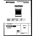 Tappan 32-1009-00-11 cover page diagram