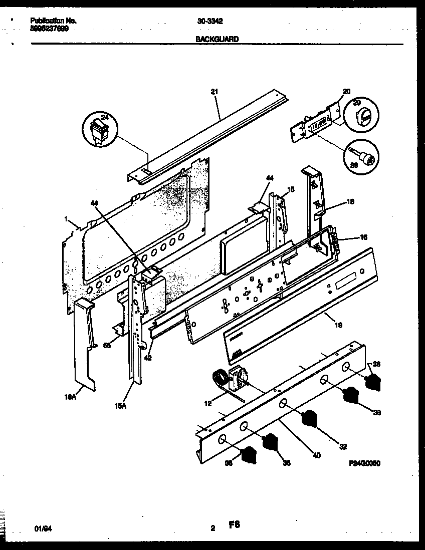 Tappan 30-3342-00-02 backguard diagram