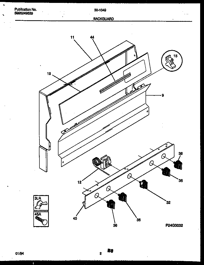 Tappan 30-1049-23-11 backguard diagram