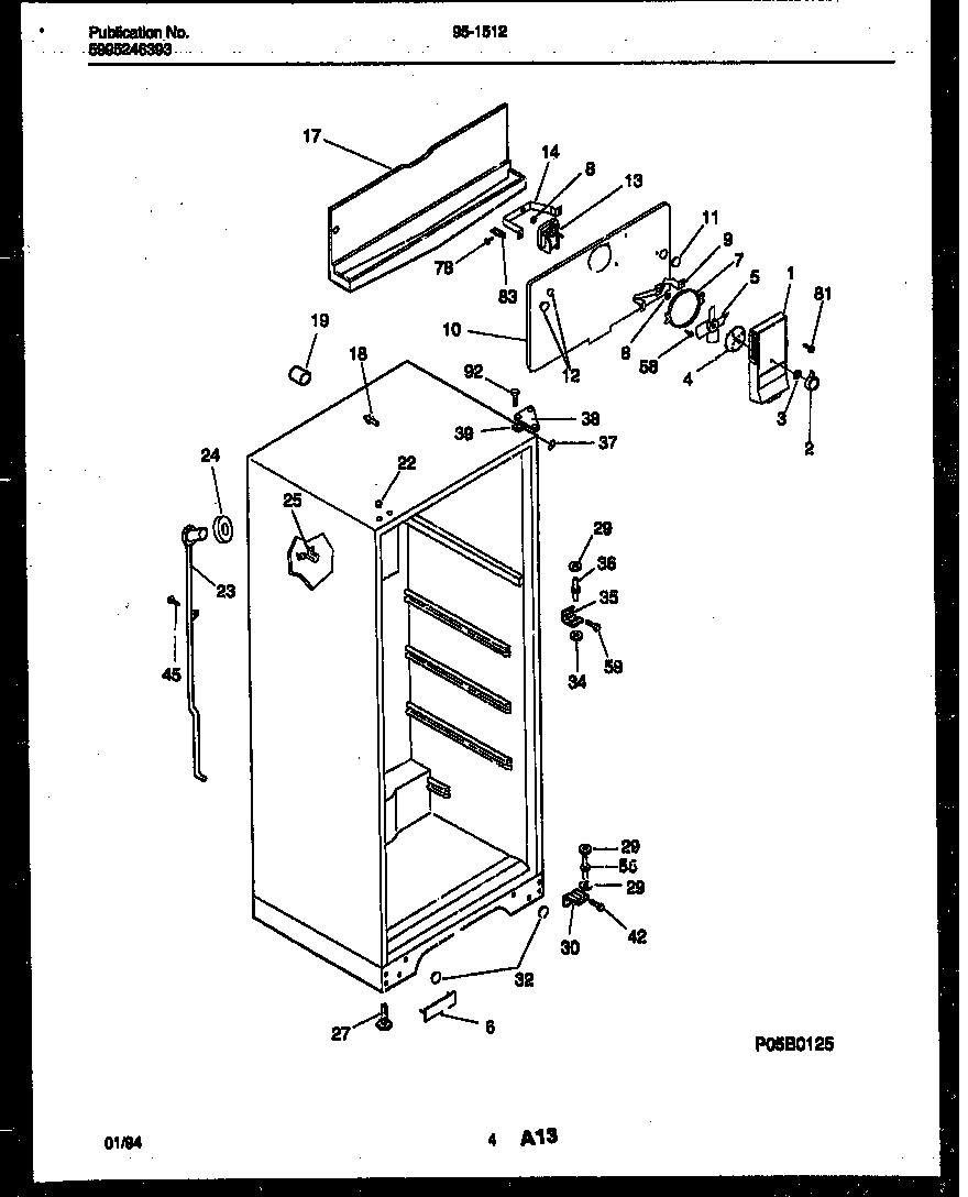 Tappan 95-1512-23-01 cabinet parts diagram