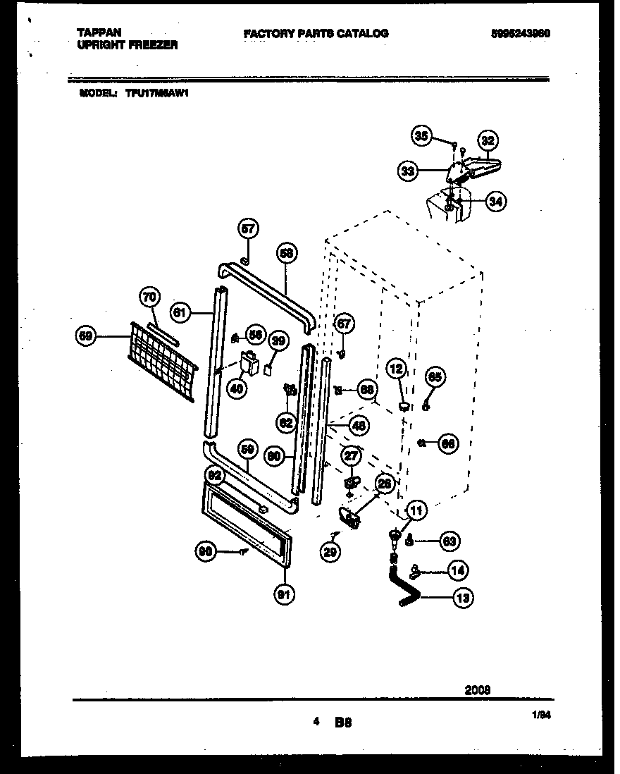 Tappan TFU17M6AW1 cabinet parts diagram