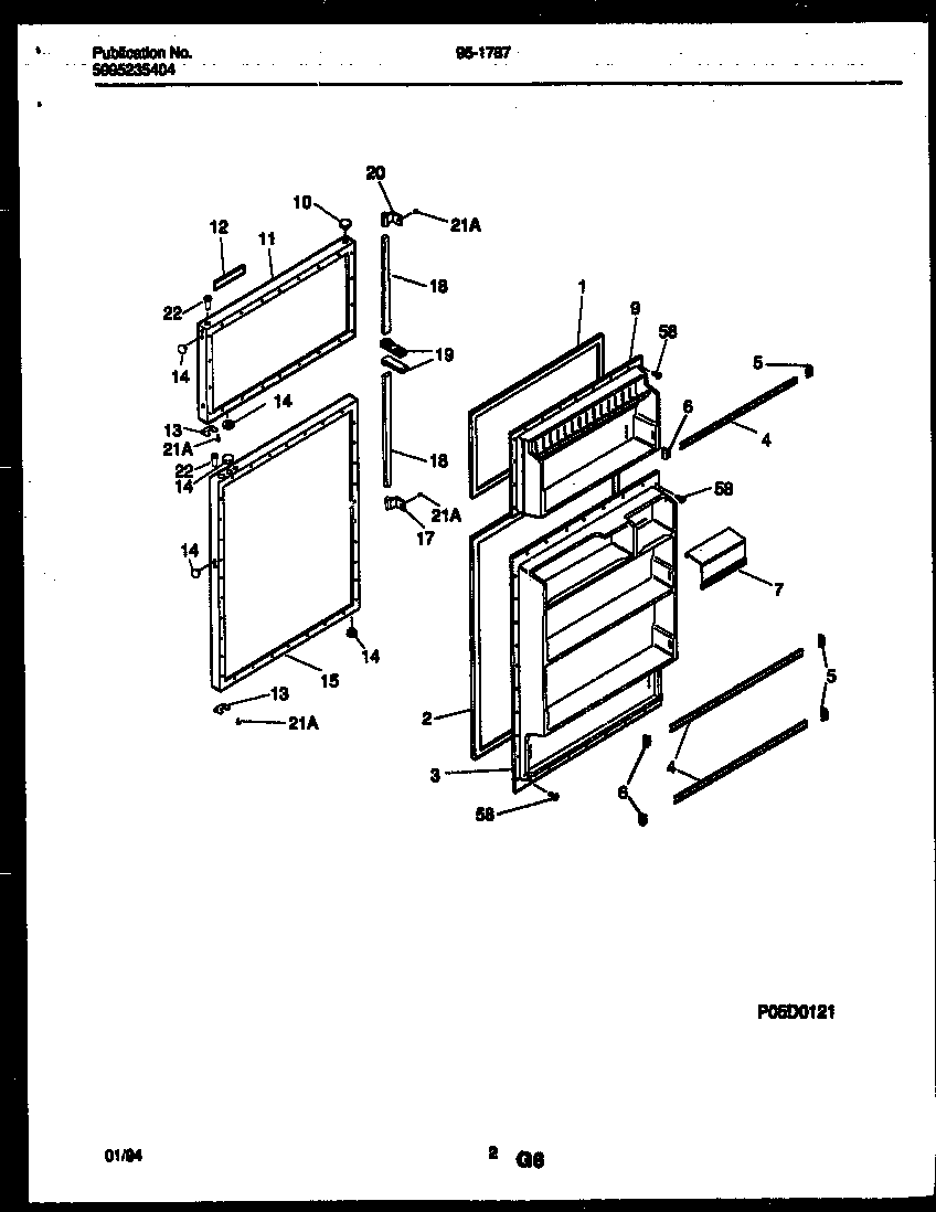 Tappan 95-1787-00-03 door parts diagram