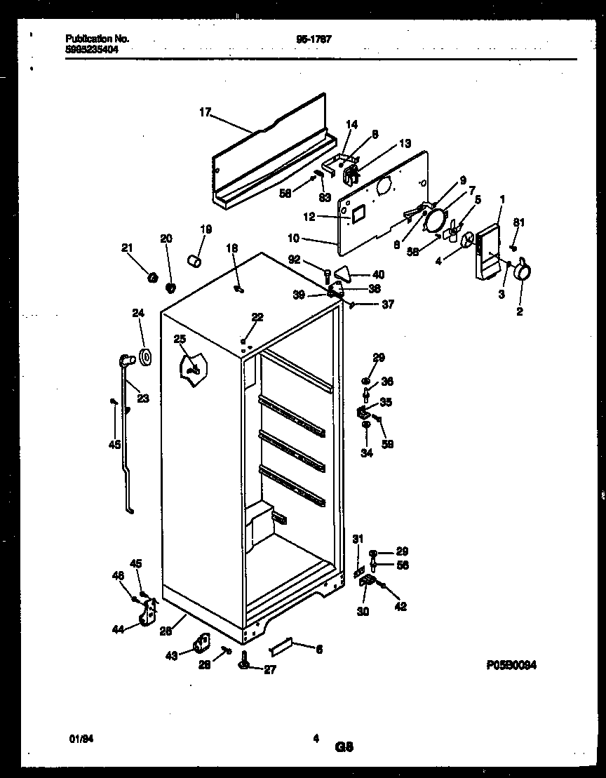 Tappan 95-1787-00-03 cabinet parts diagram