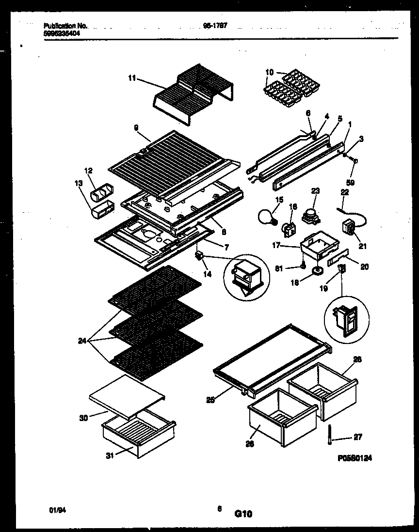 Tappan 95-1787-00-03 shelves and supports diagram
