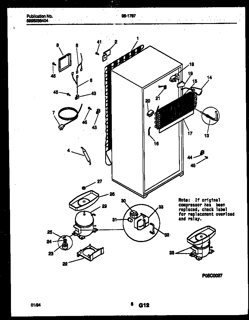 Tappan 95-1787-00-03 system and automatic defrost parts diagram
