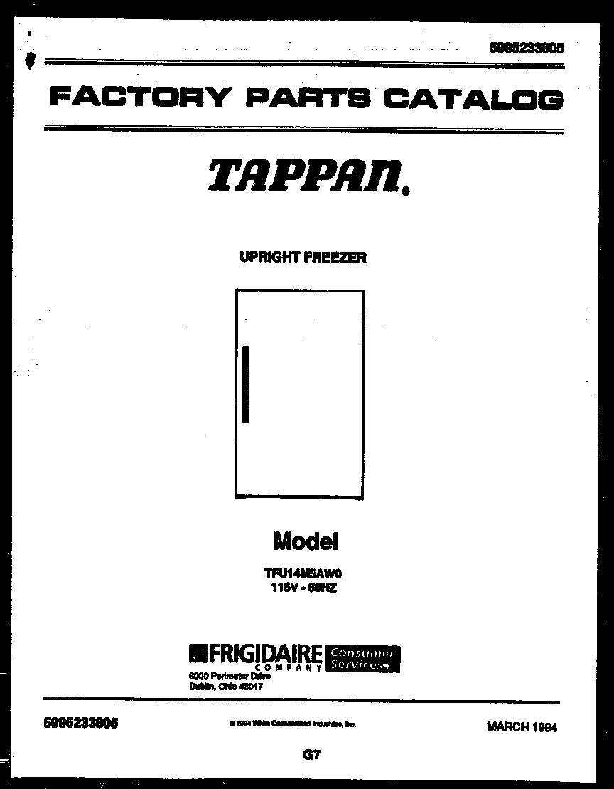 Tappan TFU14M5AW0 null diagram