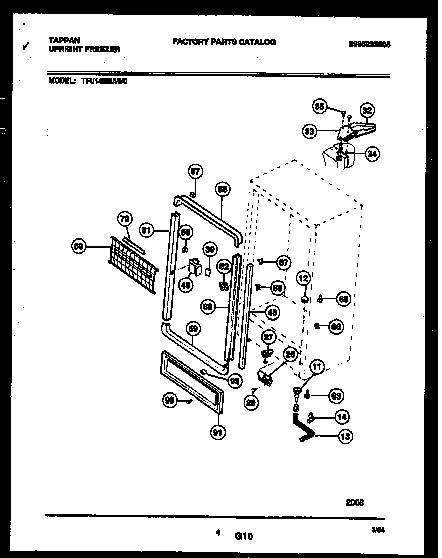 Tappan TFU14M5AW0 cabinet parts diagram