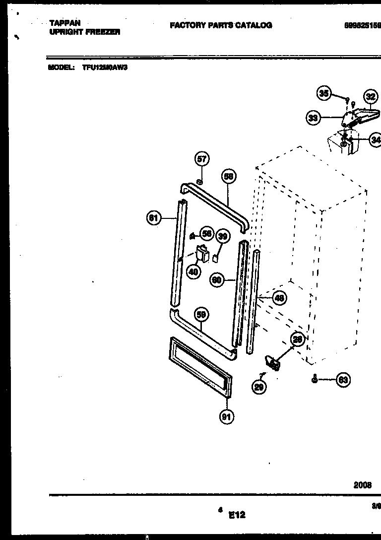 Tappan TFU12M0AW3 cabinet parts diagram