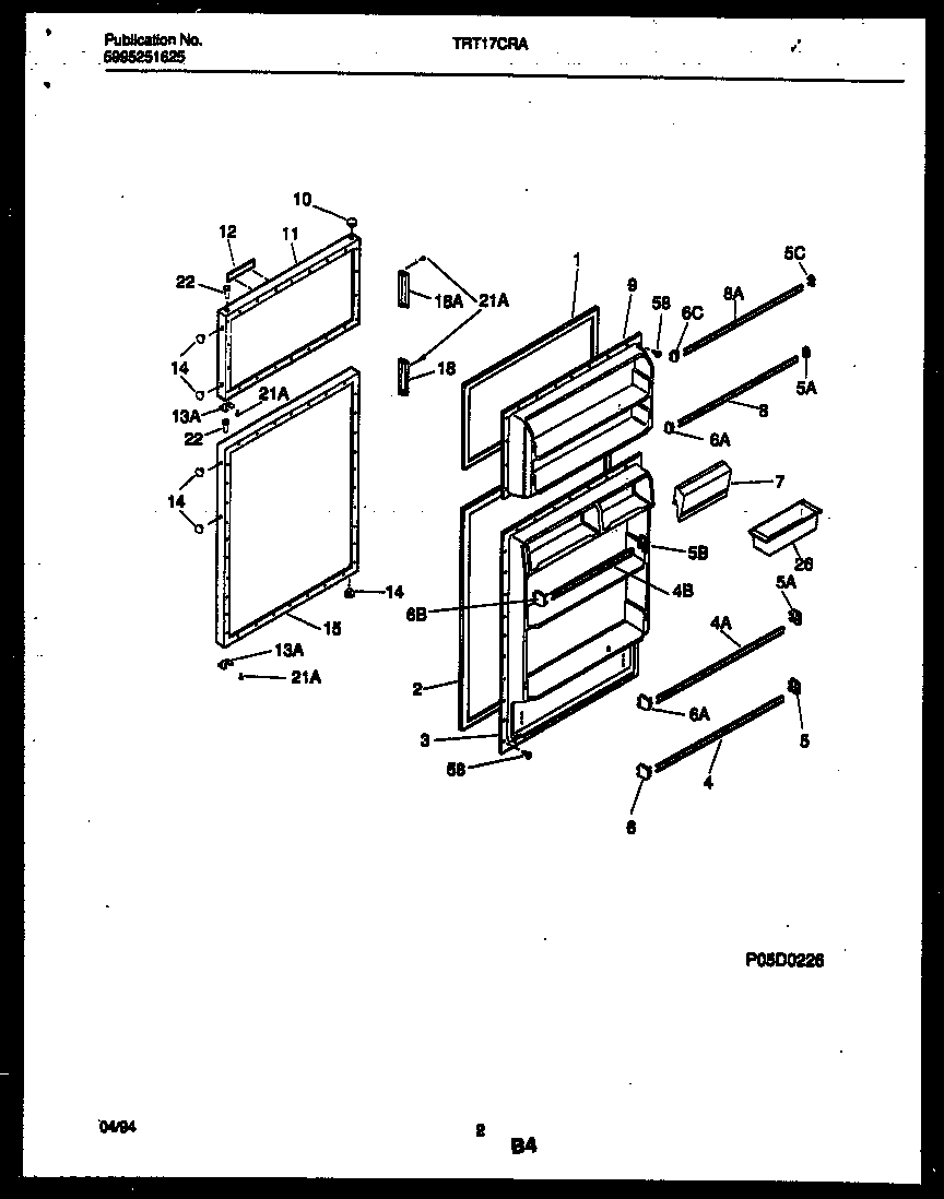 Tappan TRT17CRAW0 door parts diagram