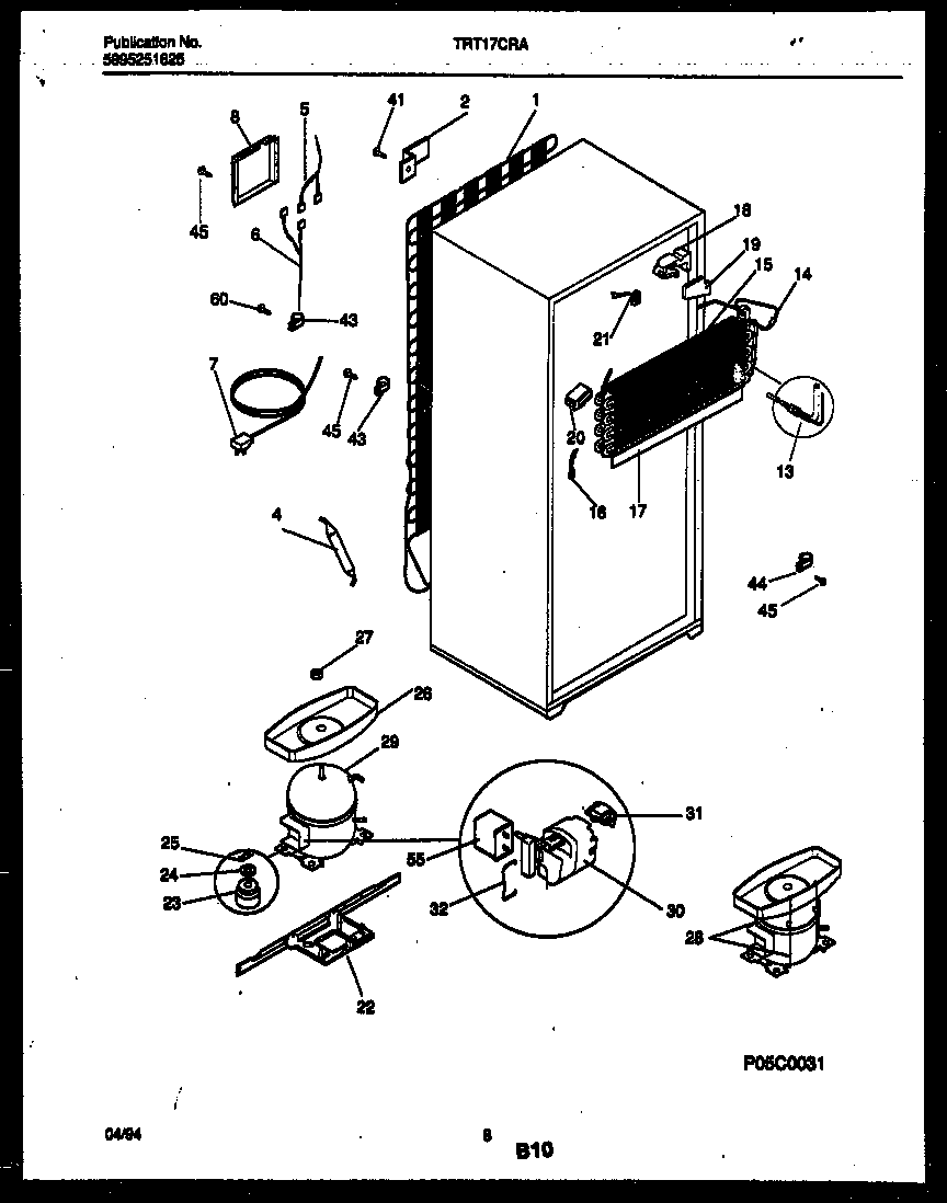Tappan TRT17CRAW0 system and automatic defrost parts diagram