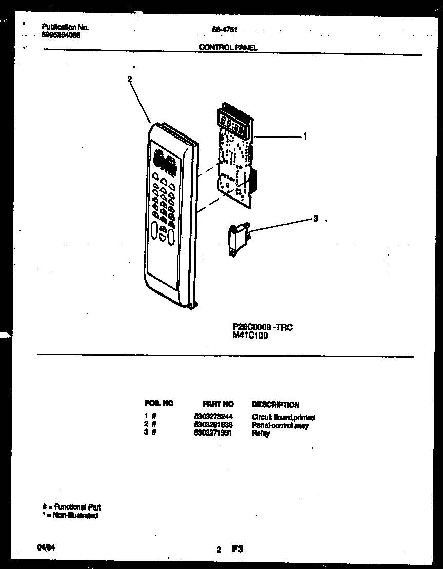 Tappan 56-4751-10-05 control panel diagram
