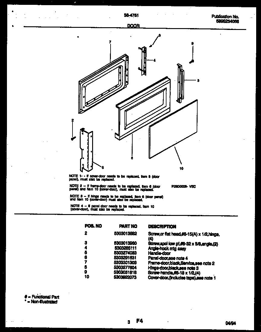 Tappan 56-4751-10-05 door parts diagram