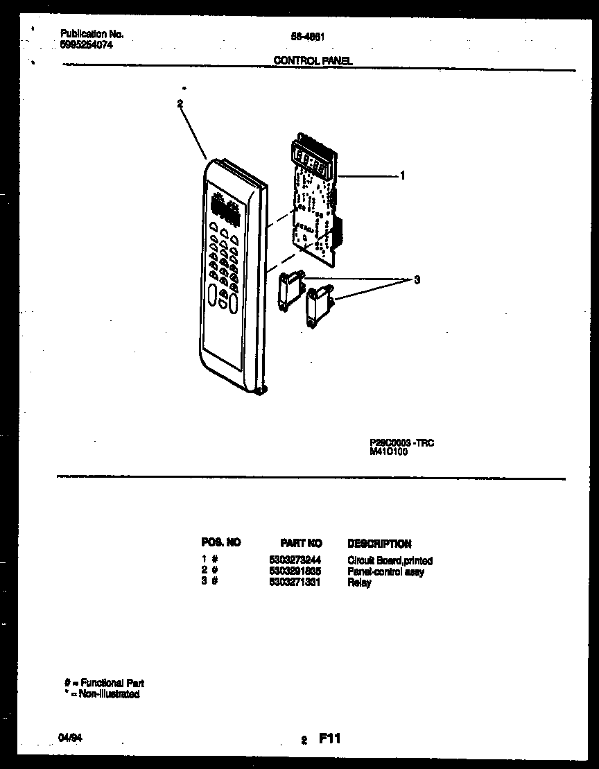 Tappan 56-4861-10-06 control panel diagram