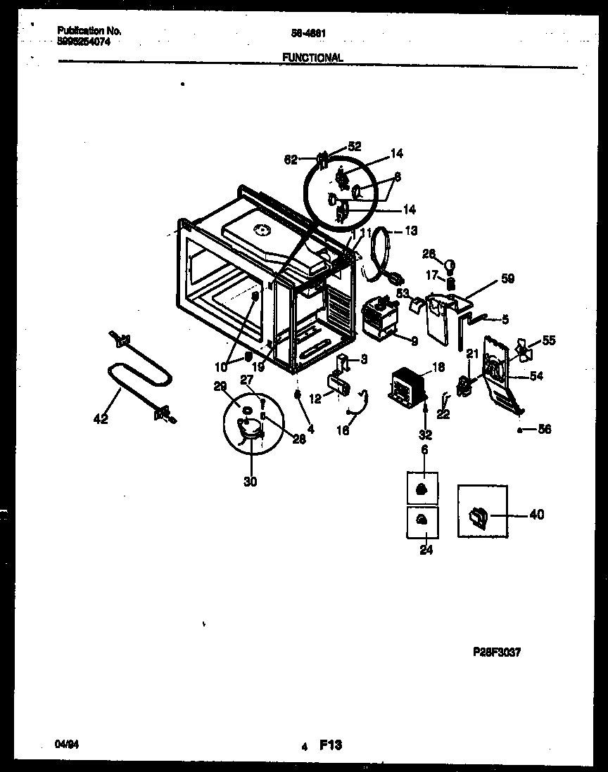 Tappan 56-4861-10-06 functional parts diagram