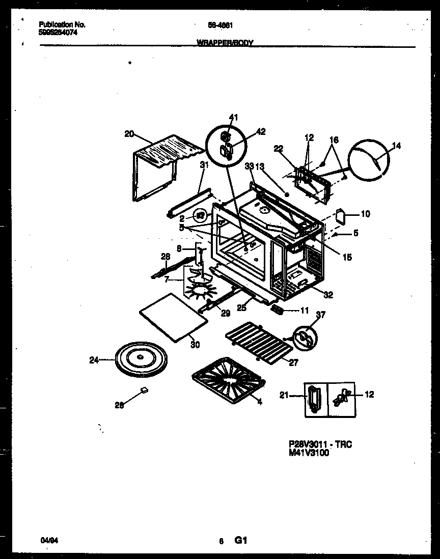 Tappan 56-4861-10-06 wrapper and body parts diagram