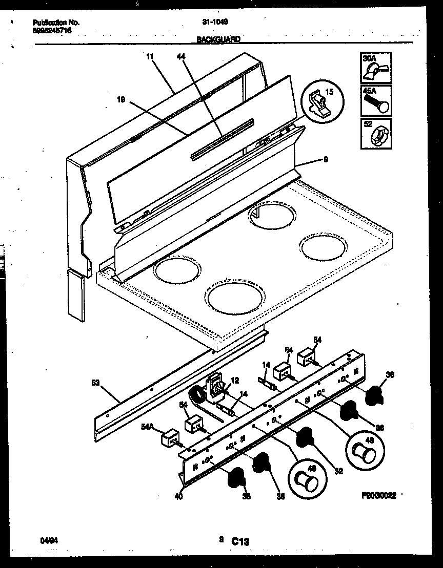 Tappan 31-1049-23-06 backguard diagram