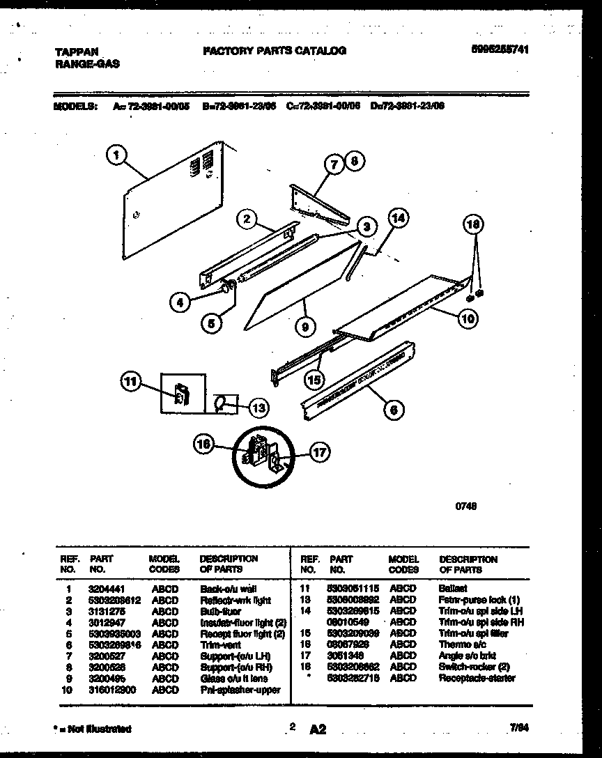 Tappan 72-3981-23-06 splasher control diagram