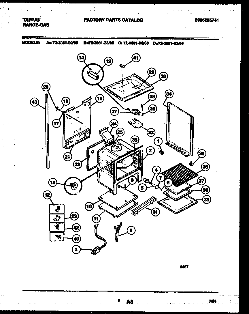 Tappan 72-3981-23-06 lower body parts diagram