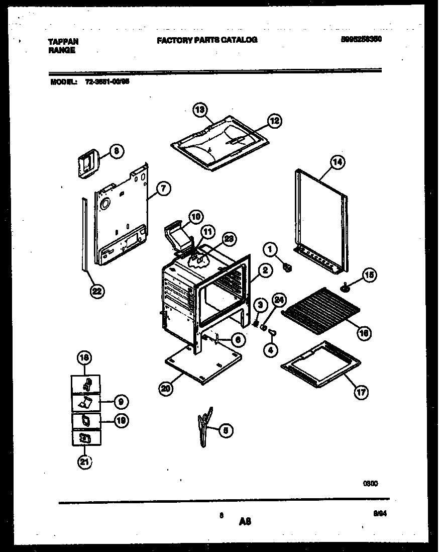 Tappan 72-3651-23-05 lower body parts diagram