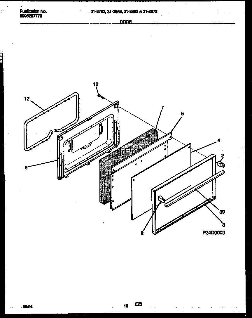 Tappan 31-2862-00-02 door parts diagram