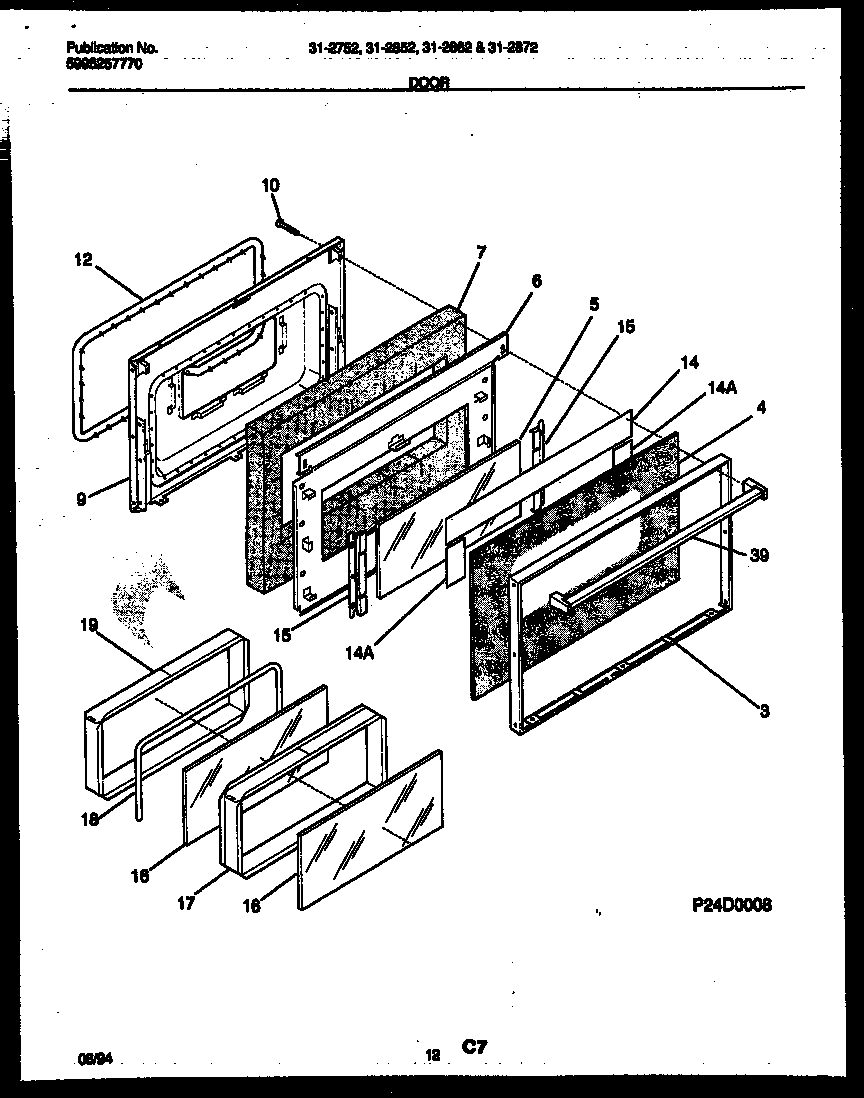 Tappan 31-2862-00-02 door parts diagram