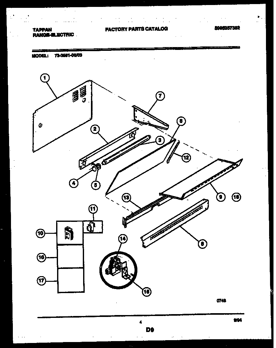 Tappan 73-3951-23-03 splasher control diagram