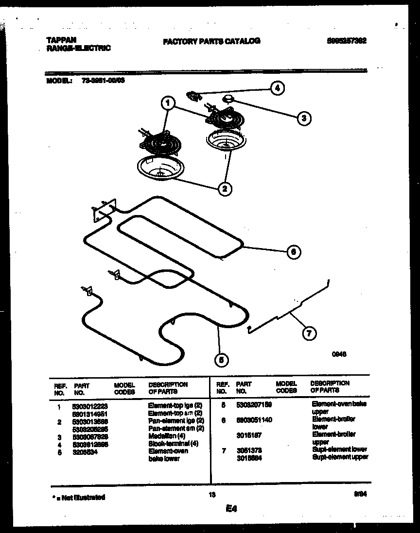 Tappan 73-3951-23-03 broiler parts diagram