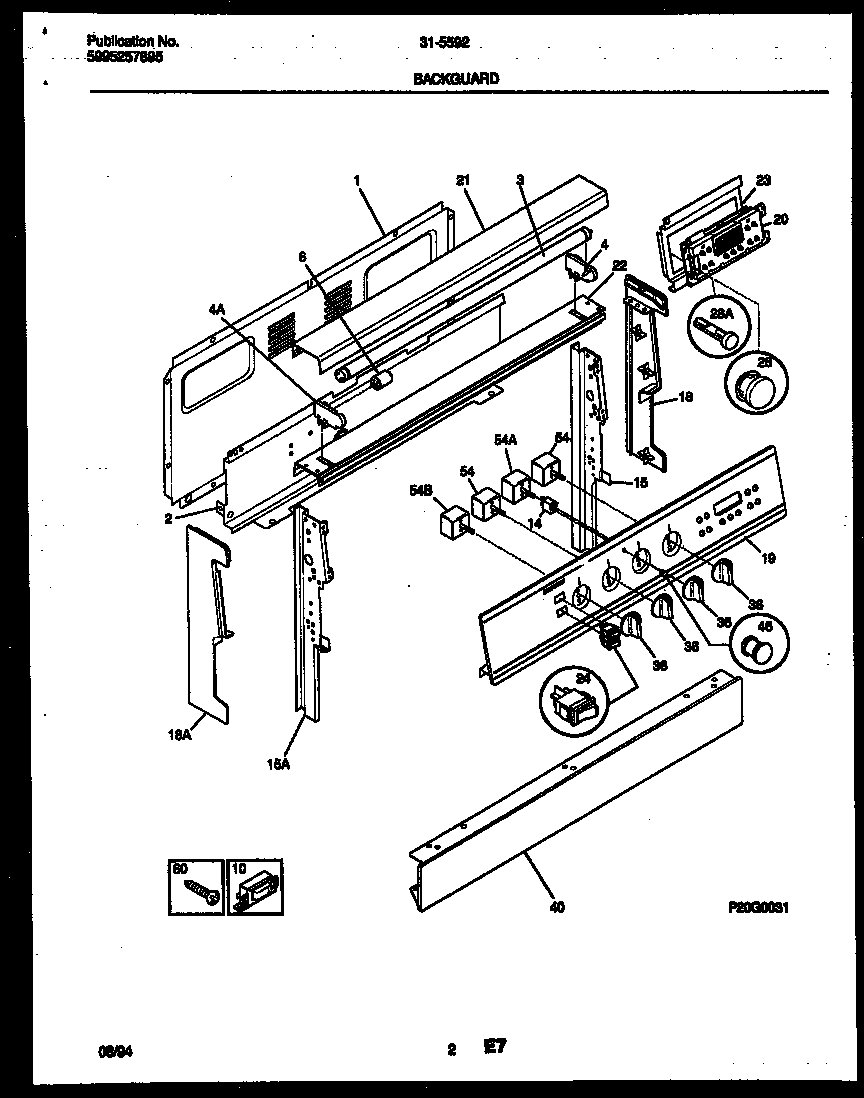 Tappan 31-4972-00-02 backguard diagram