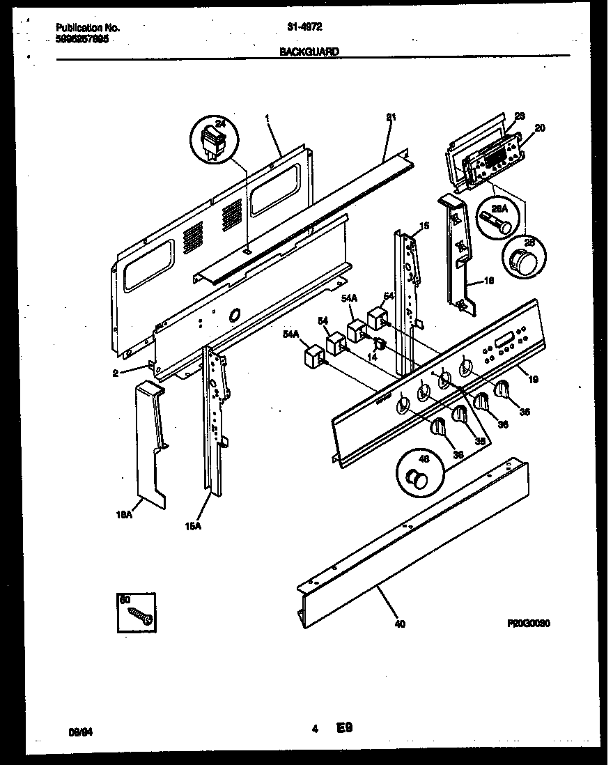 Tappan 31-4972-00-02 backguard diagram