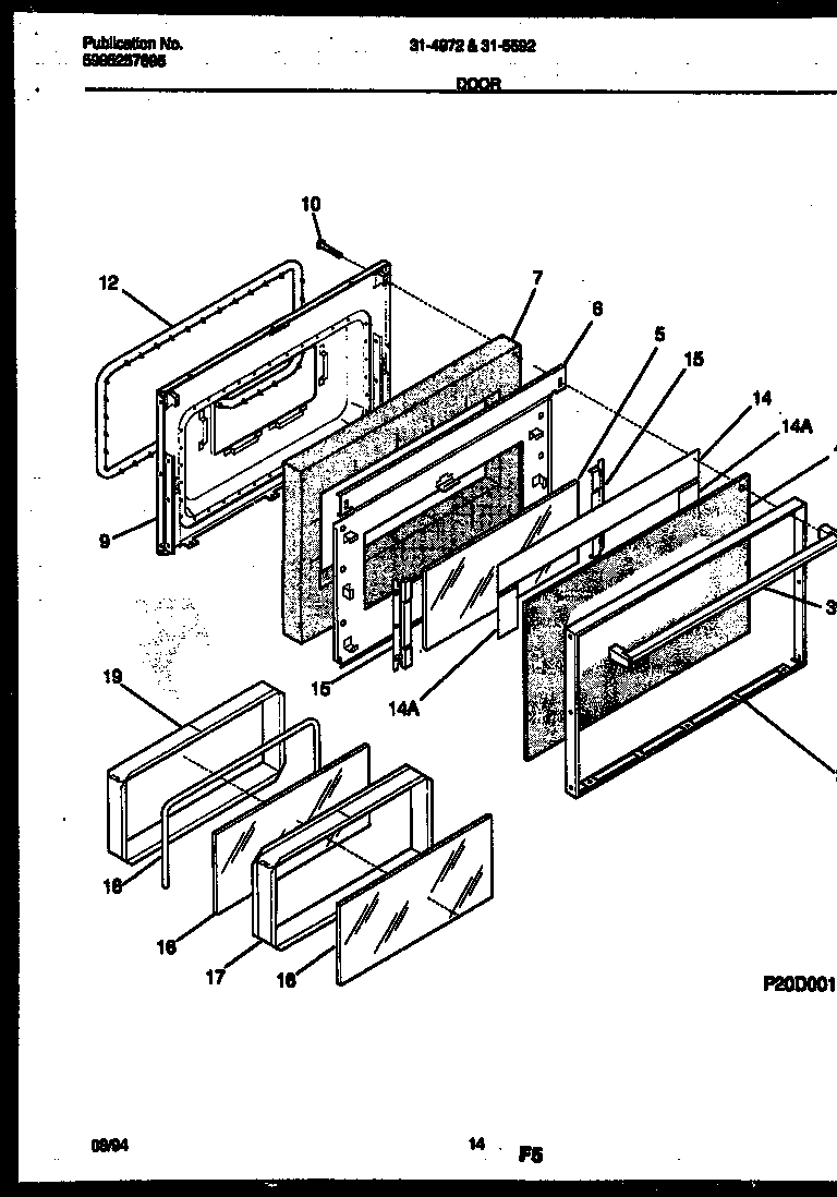 Tappan 31-4972-00-02 door parts diagram