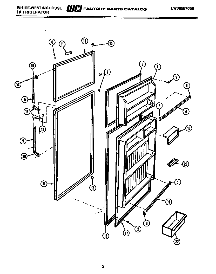 White-Westinghouse RT194KCD0 door parts diagram