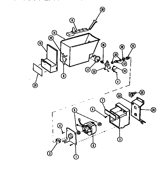 White-Westinghouse RS249JCW1 refrigerator control assembly, damper control assembly and f diagram