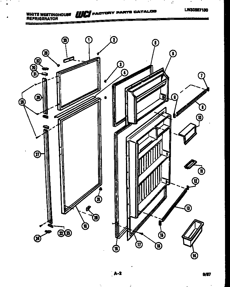 White-Westinghouse RT190GCV5 door parts diagram