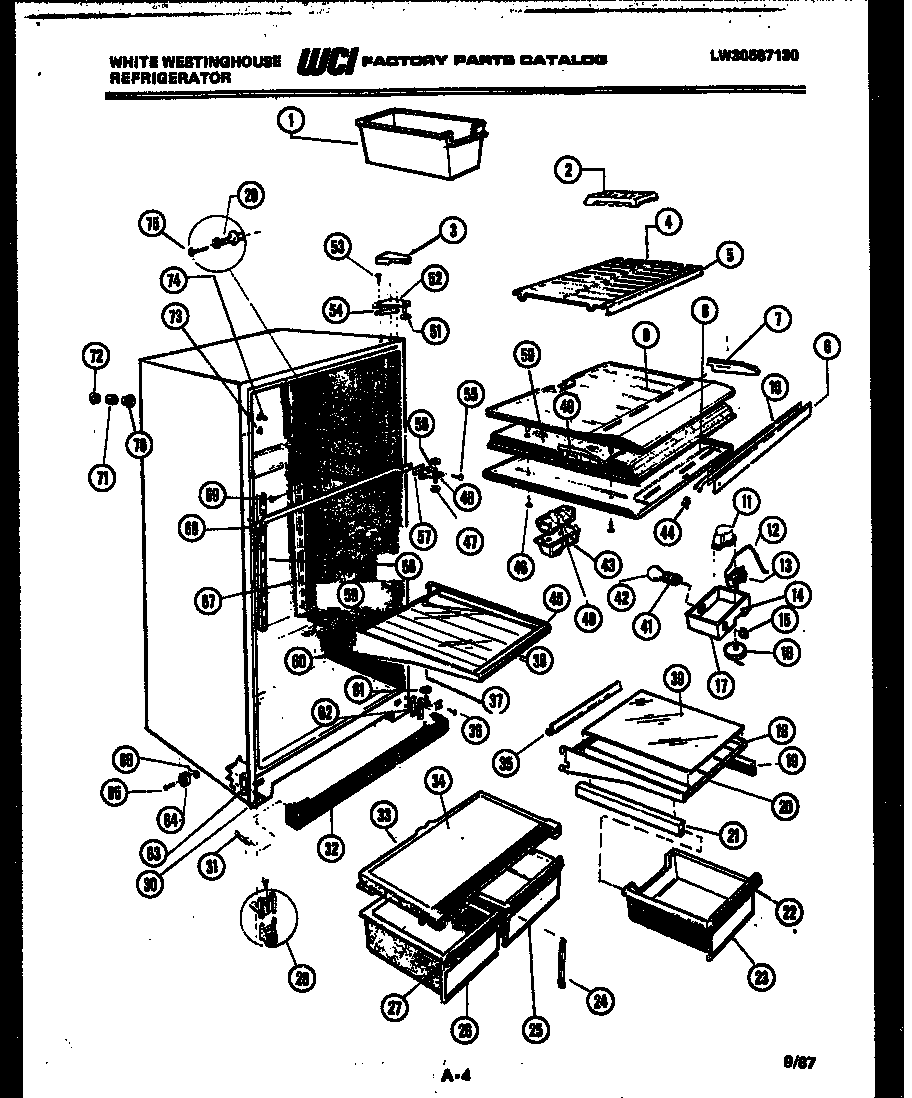 White-Westinghouse RT190GCV5 cabinet parts diagram