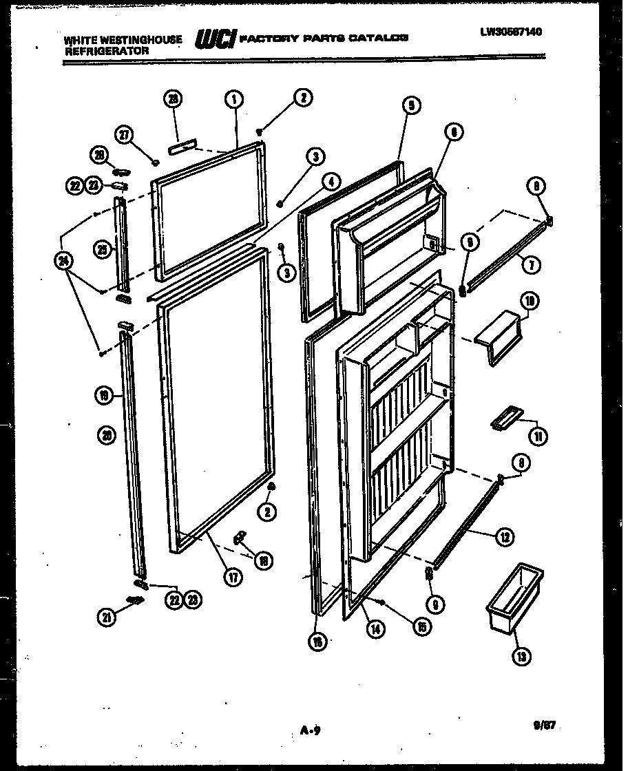 White-Westinghouse RT195KCH0 door parts diagram