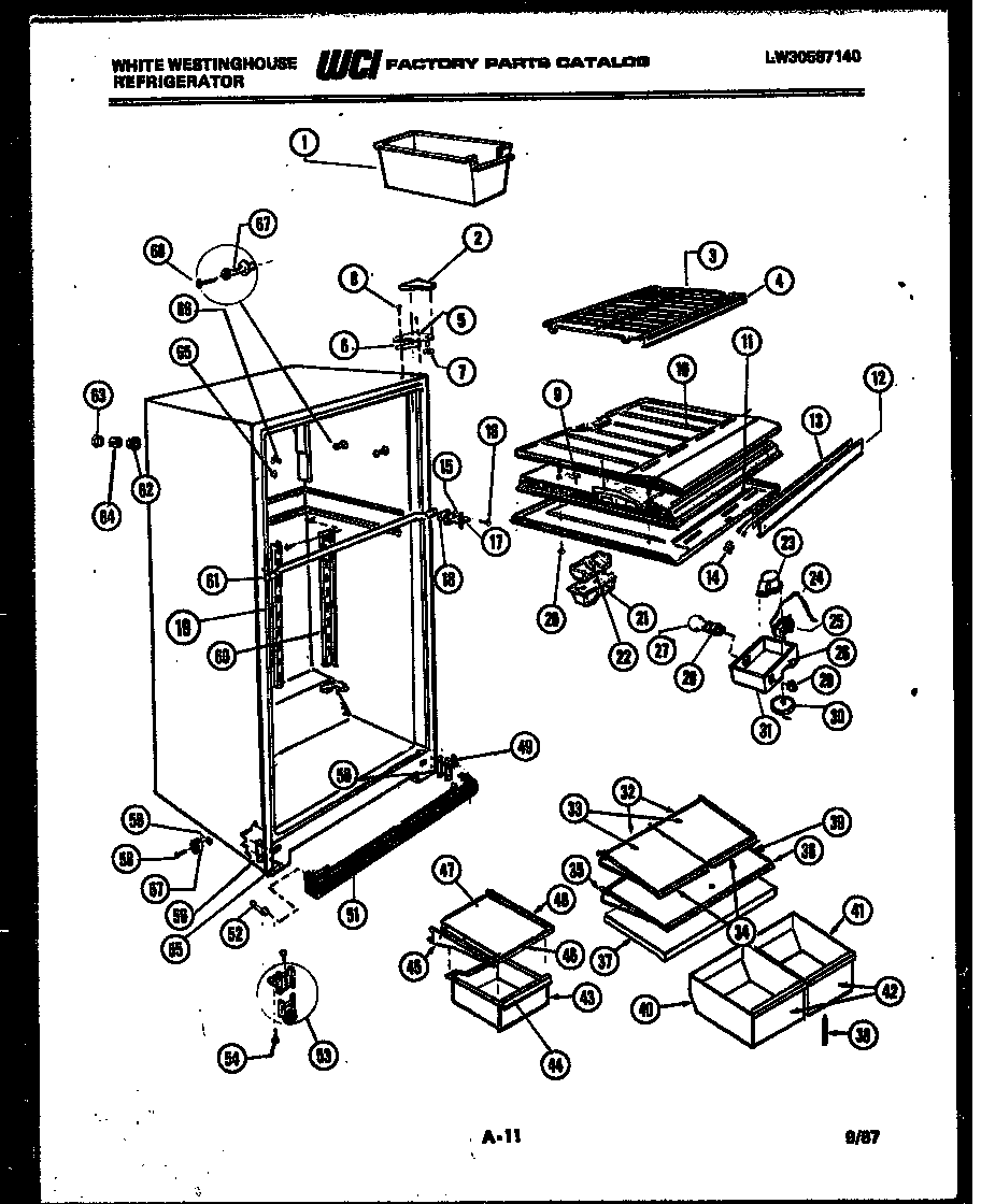 White-Westinghouse RT195KCH0 cabinet parts diagram